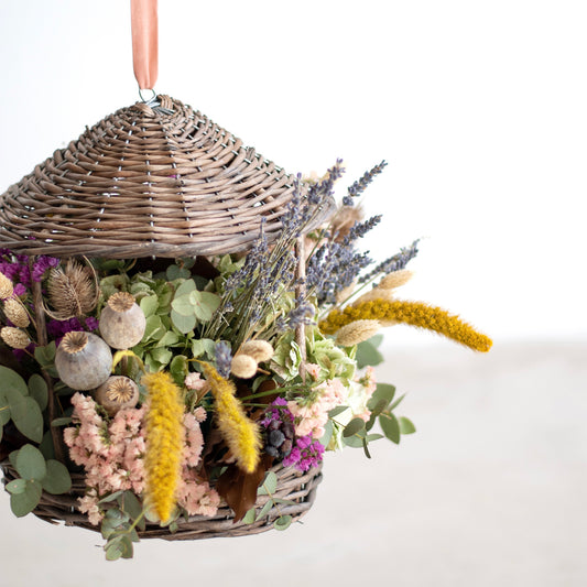 Jaula mimbre colgante