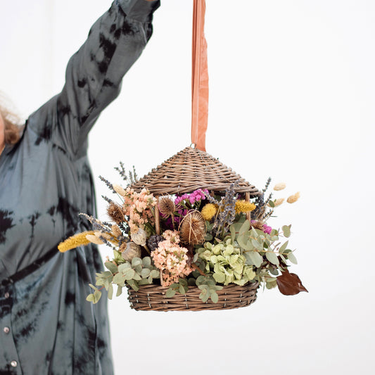 Jaula mimbre colgante